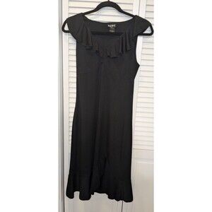 Vintage BCBG Paris 90s Y2K LBD Black Sleeveless Ruffle Dress M Whimseygoth